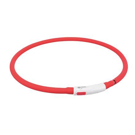 Flash USB svítící obojek XS-XL 70 cm / 10 mm,  - červená (RP 2,10 Kč)