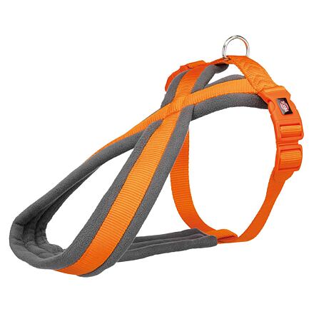 Nylonový postroj PREMIUM podšitý - papaya DOPRODEJ