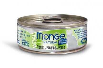 MONGE NATURAL kousky tuňáka s kuřecím masem pro kočky 80 g