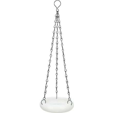 Závěsná keramická miska exteriérová, 100 ml/ø 12 cm, bílá - DOPRODEJ